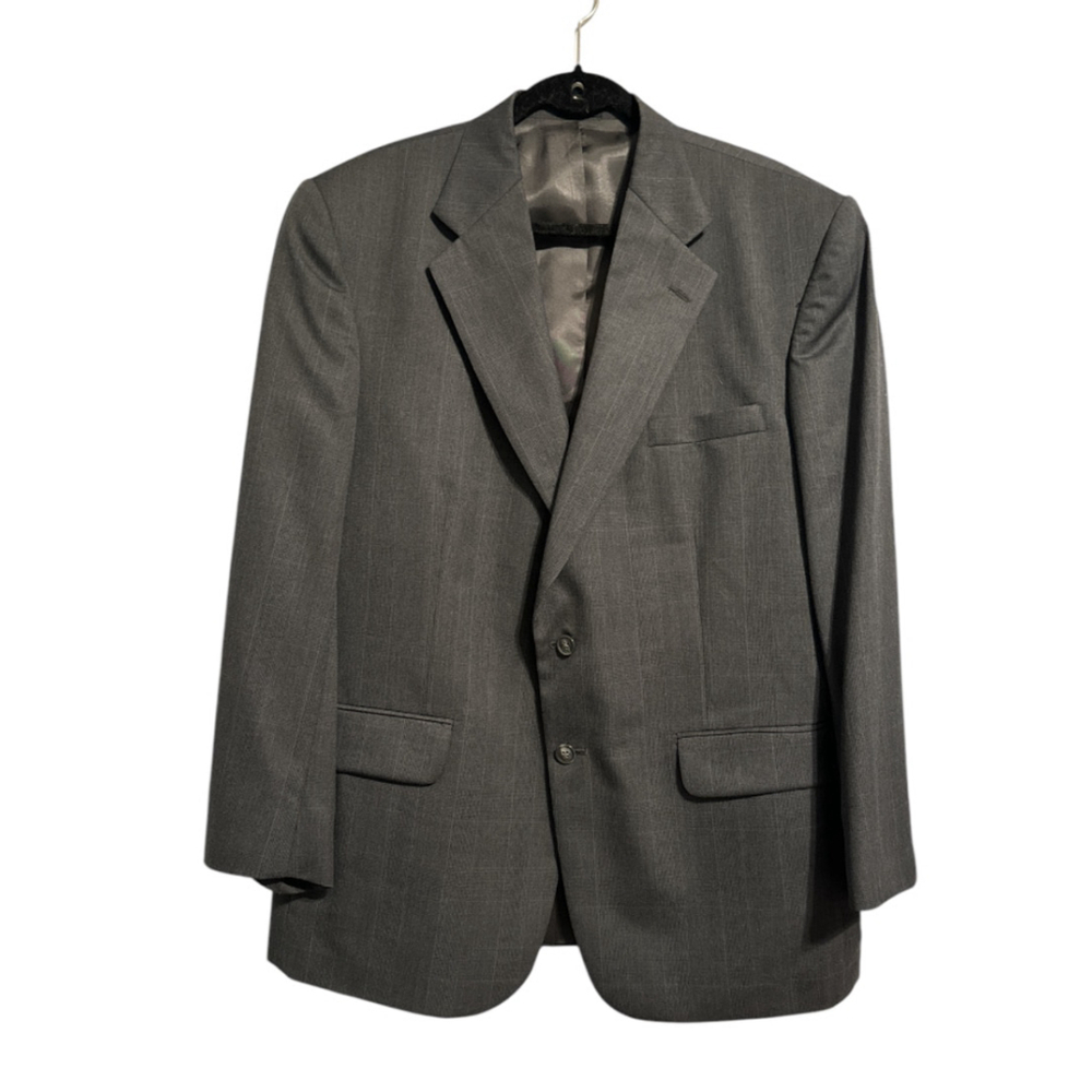 Stafford Blazer 2 Button Size 44R Gray Lined Contrast Collar